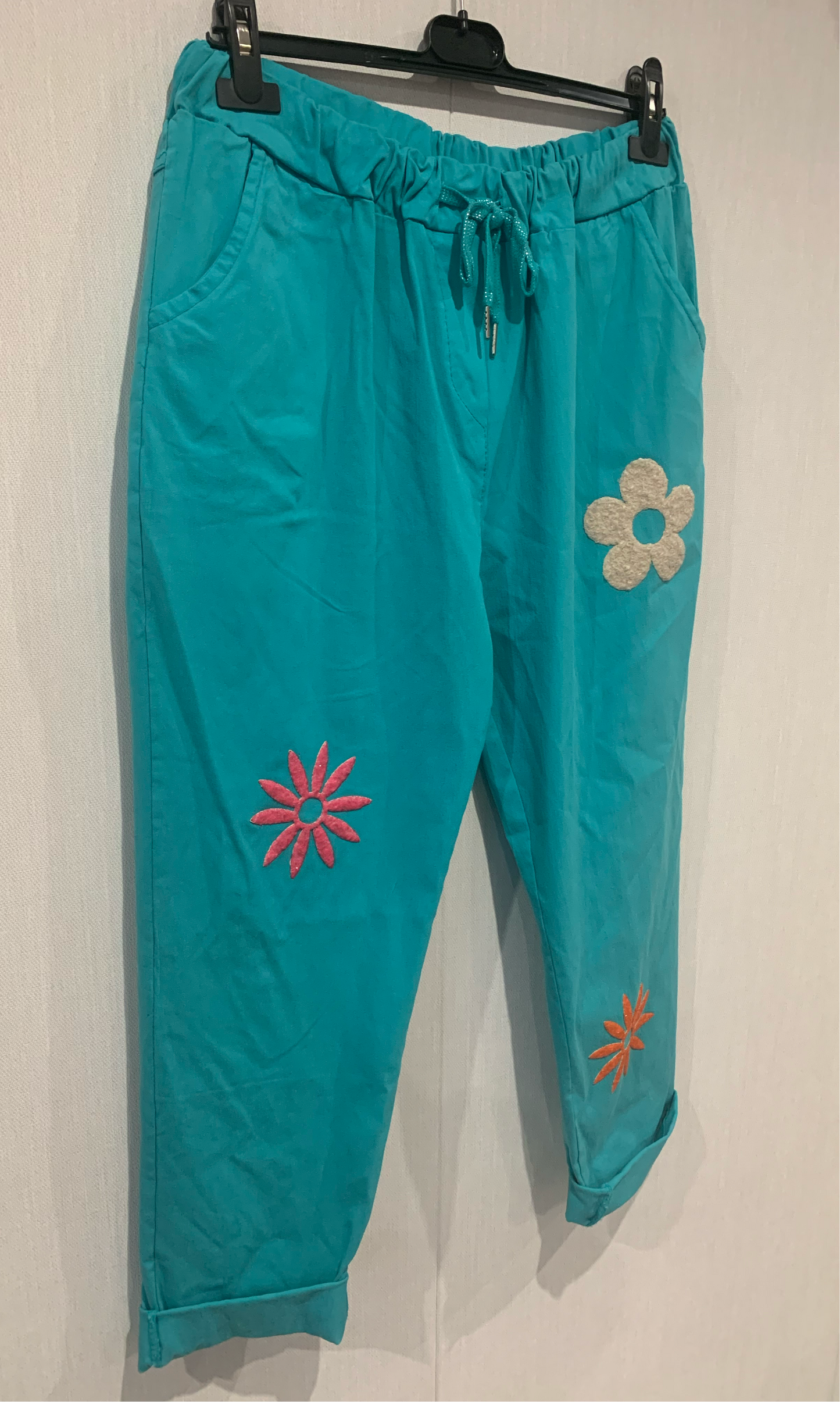 Broek Mona bloemen CYAN