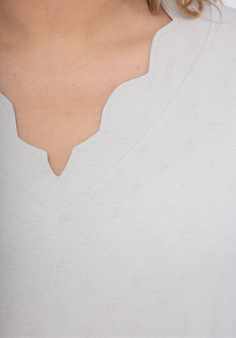 Tunic-Jurk stip BEIGE