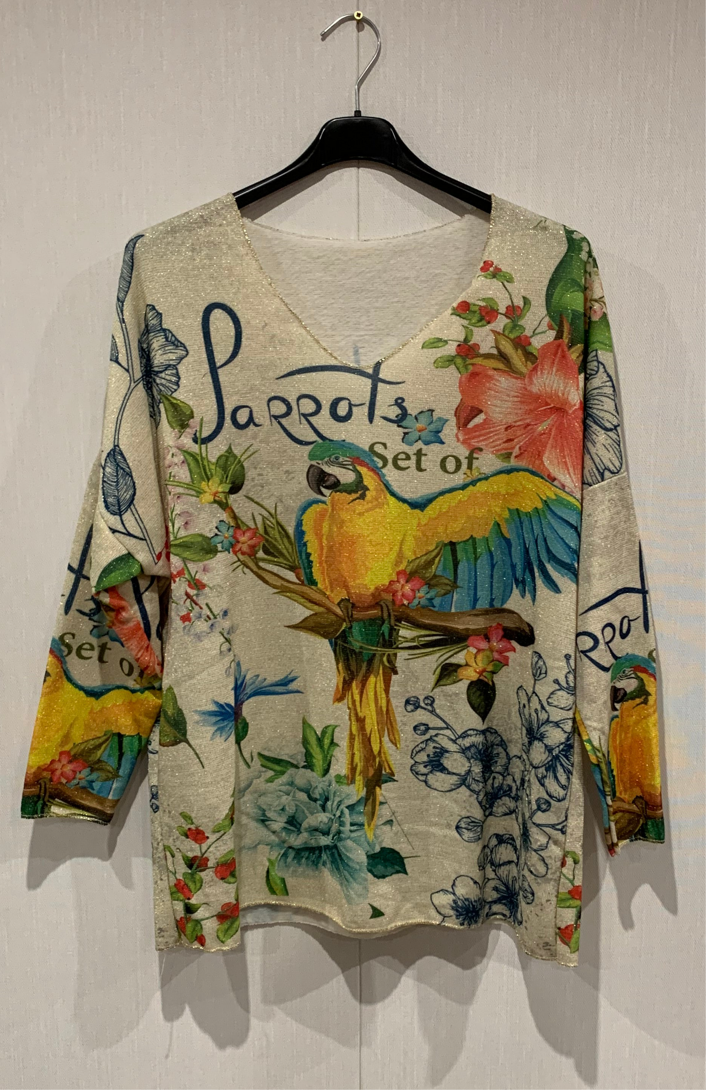 Trui lurex diverse prints