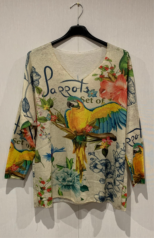 Trui lurex diverse prints