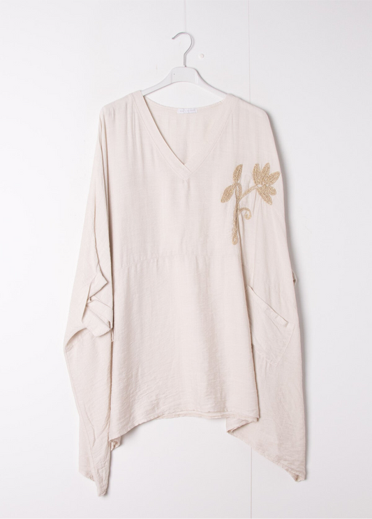 Tuniek flower BEIGE