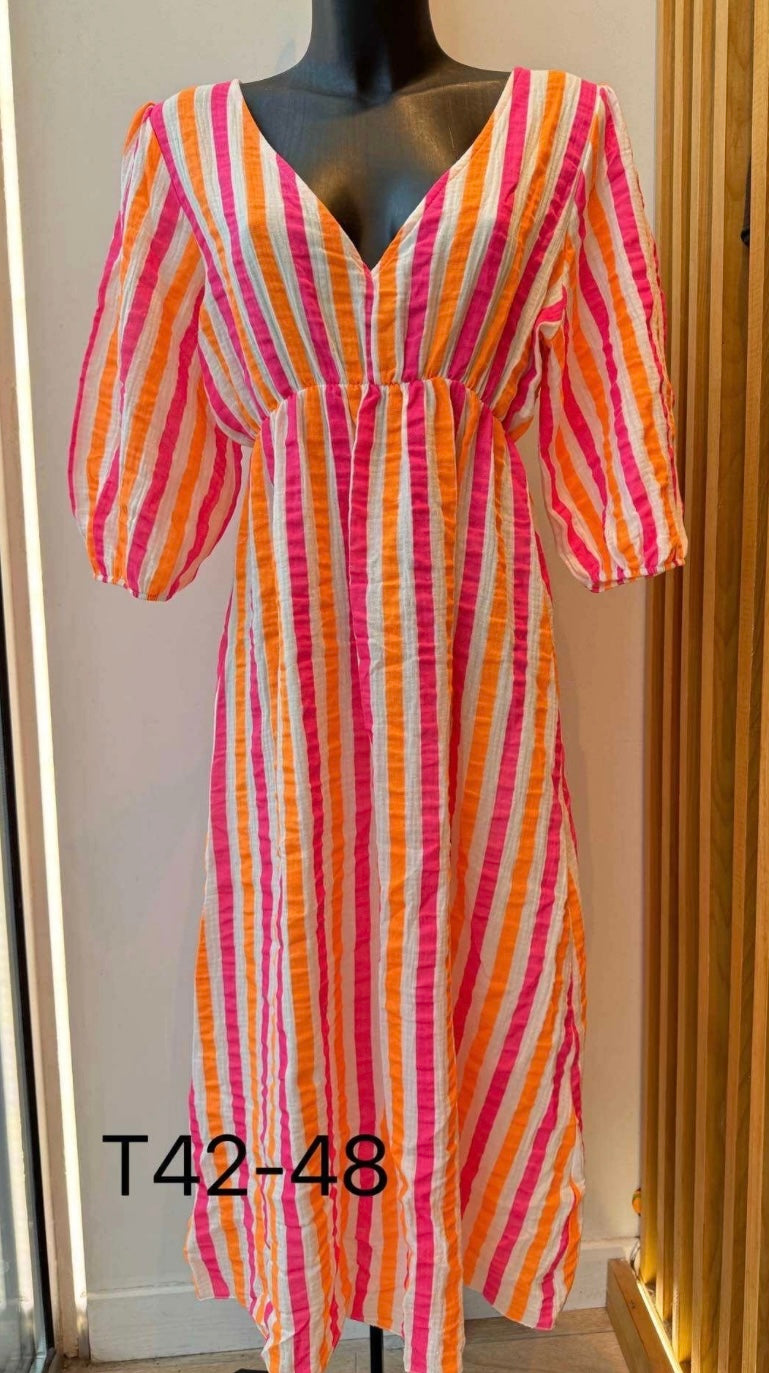Jurk neon streep plus size