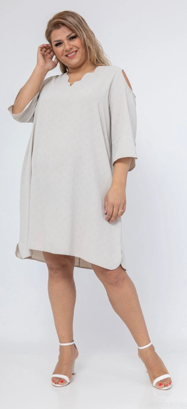 Jurk stip detail diverse kleuren plus size