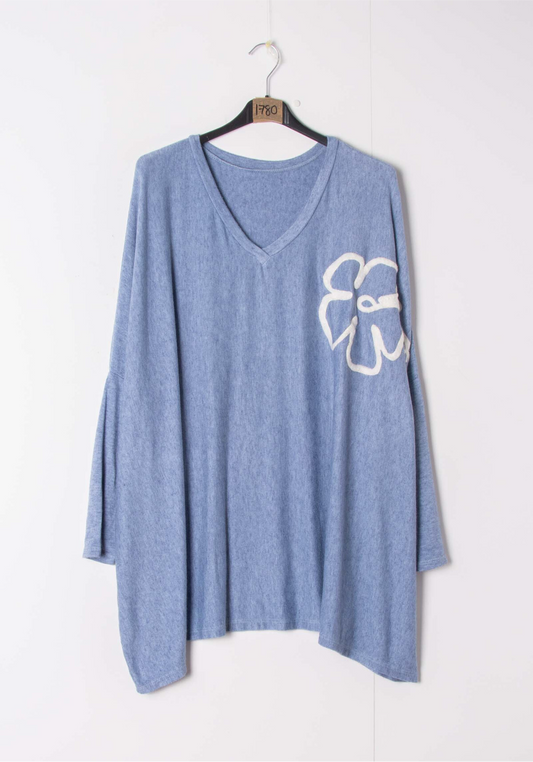Trui bloem DENIM