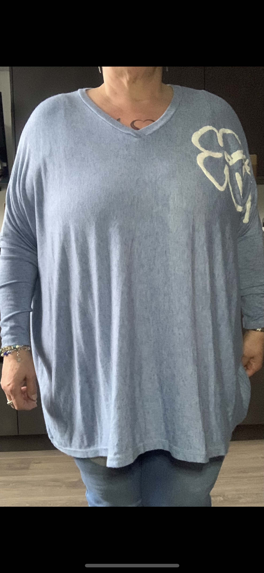 Trui bloem plus size